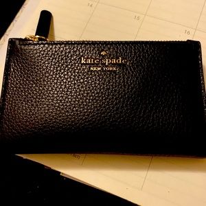 Kate Spade black leather medium wallet